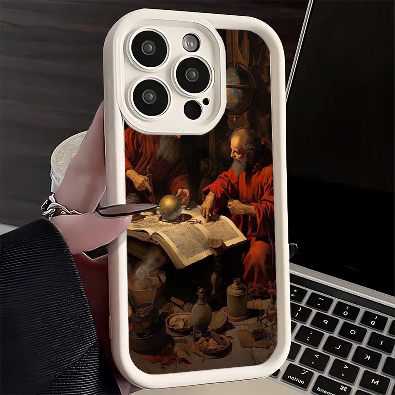 Handyhülle für iPhone 17 Air 16E 15 16 Pro Max Renaissance Ästhetik Kunstmalerei Hülle 14 Plus 13 12 Mini Weiche Schale Silikon