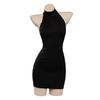 Yeni Anime Vermeil Altın Cosplay Vermeil Peruk Elbise Kadın Kızlar Siyah Seksi Halter Boyun Backless Kazak Kolsuz Bodycon