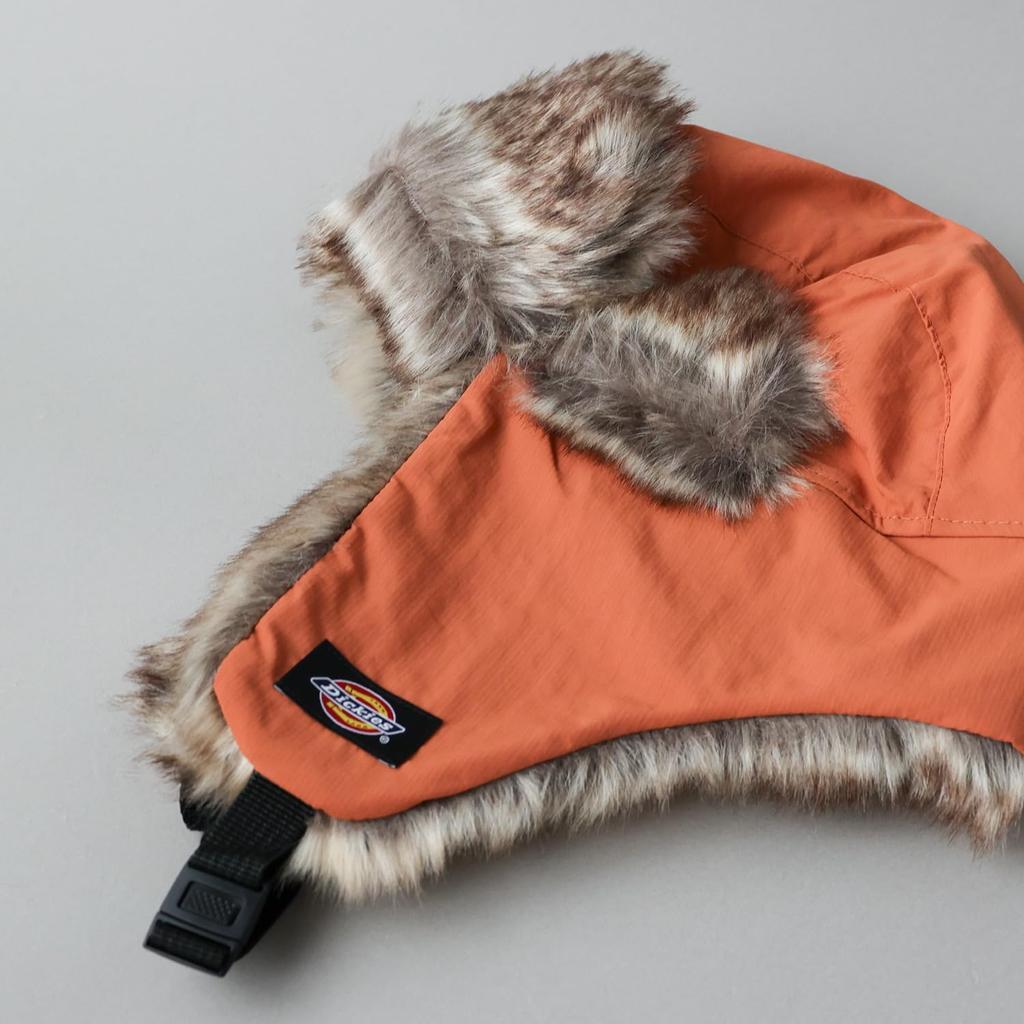 Dickies Nylon Flight Cap, Pilot Cap, Earmuffs, Knit Cap, Aviator Earmuffs (JP, Alphabet, Free Size, Brick)