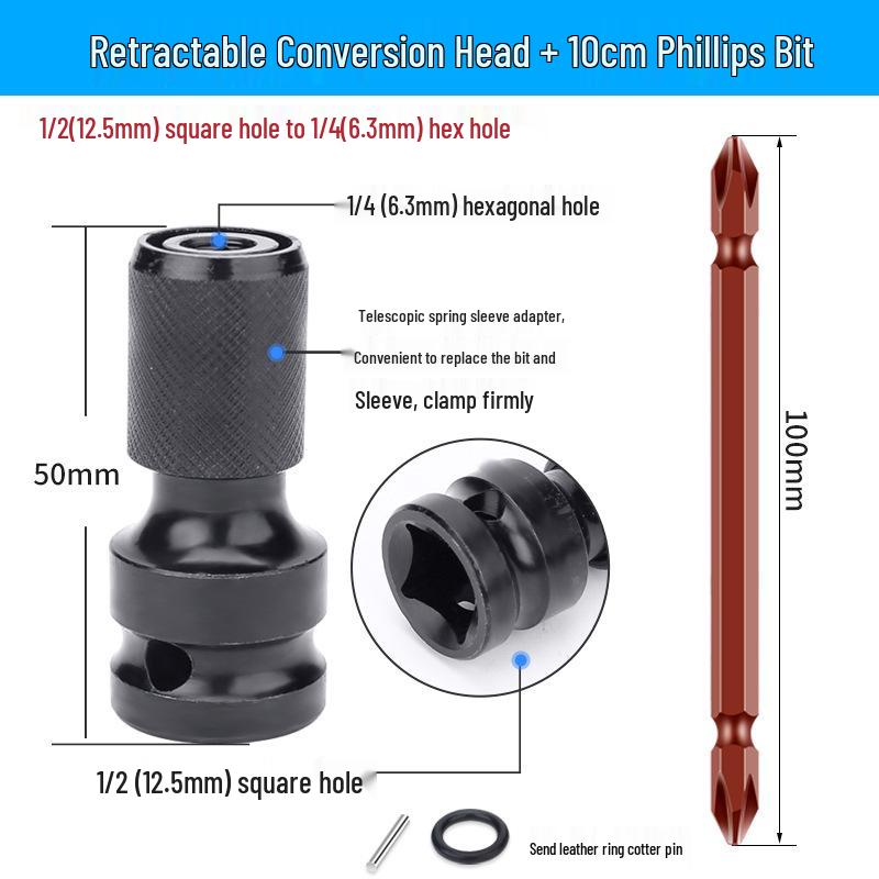Kit Multifuncțional Adaptor Burghiu Electric și Cheie