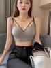 V-neck Spaghetti Strap Bandeau with Chest Pads for Large Breasts - Minimizing, Lifting, and Supportive Design