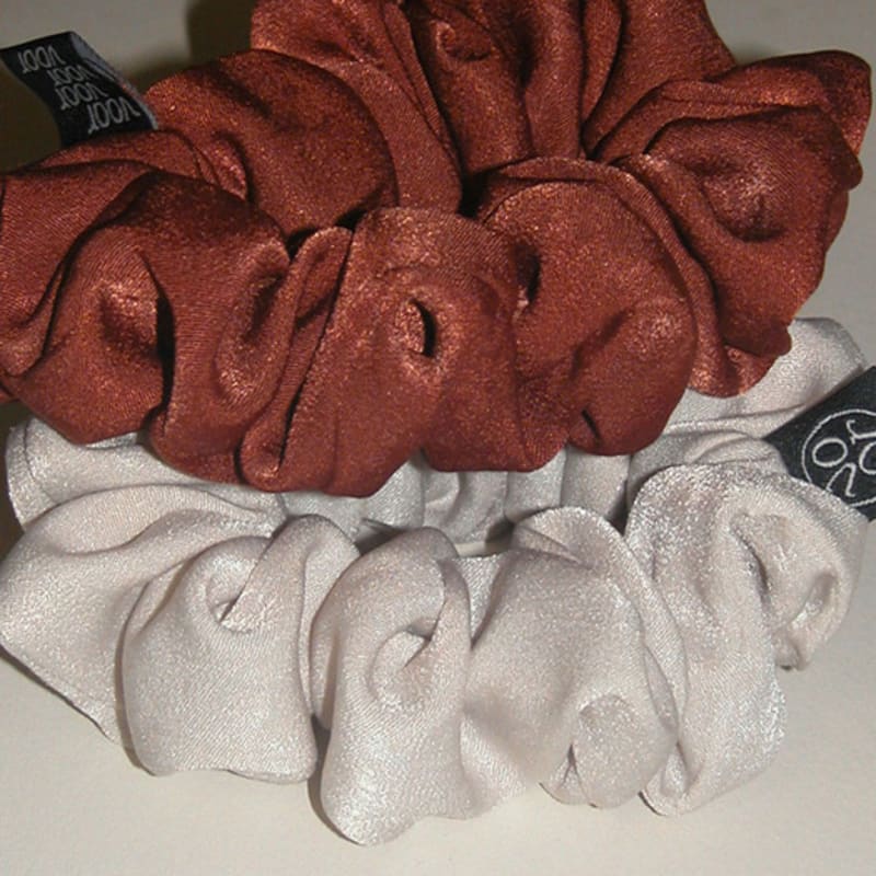 For Satin Suede Scrunchie_Dark Orange