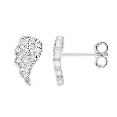 Earrings - LÉA &; ARTHUR - ANGEL WINGS - 925 Silver - Zirconium Oxides - Pushchair System