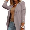Herbst Winter Frauen Mode Einfarbig Revers Anzug Jacke Büro Freizeit Anzug
