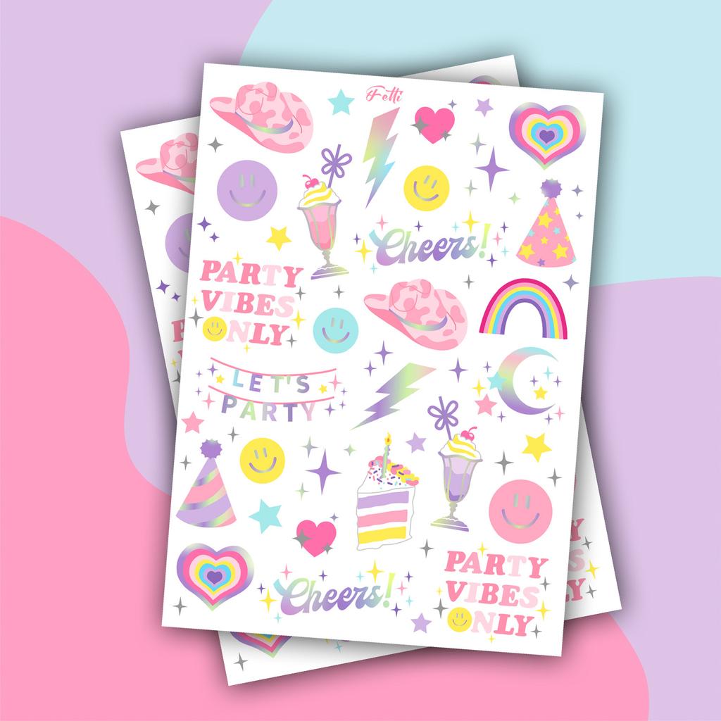 Children's Cartoon Rainbow Tattoo Girl Boy Tattoo Cute Flower Unicorn Birthday Party Sticker