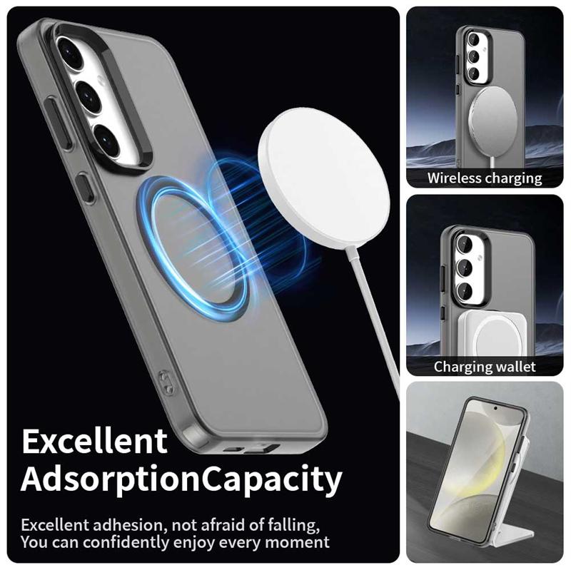 Transparent Case For Samsung Galaxy S25 Plus Case Galaxy S25 Magnetic Adsorption Wireless Charge Cover For Samsung S25 Plus Case