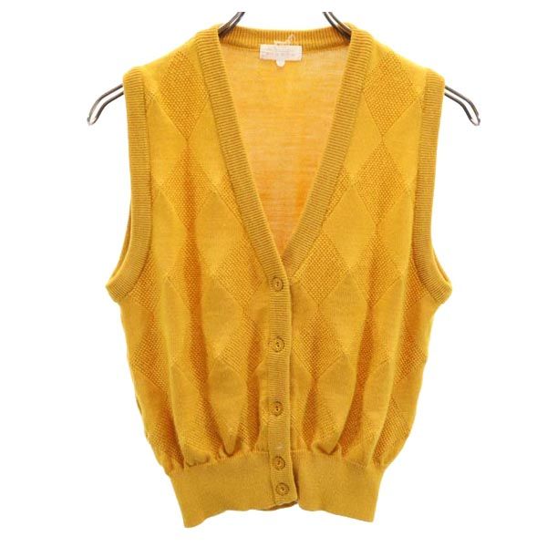 

BALENCIAGA Sports Wool Argyle Pattern V neck Knit vest M yellow SPORTS Women Used