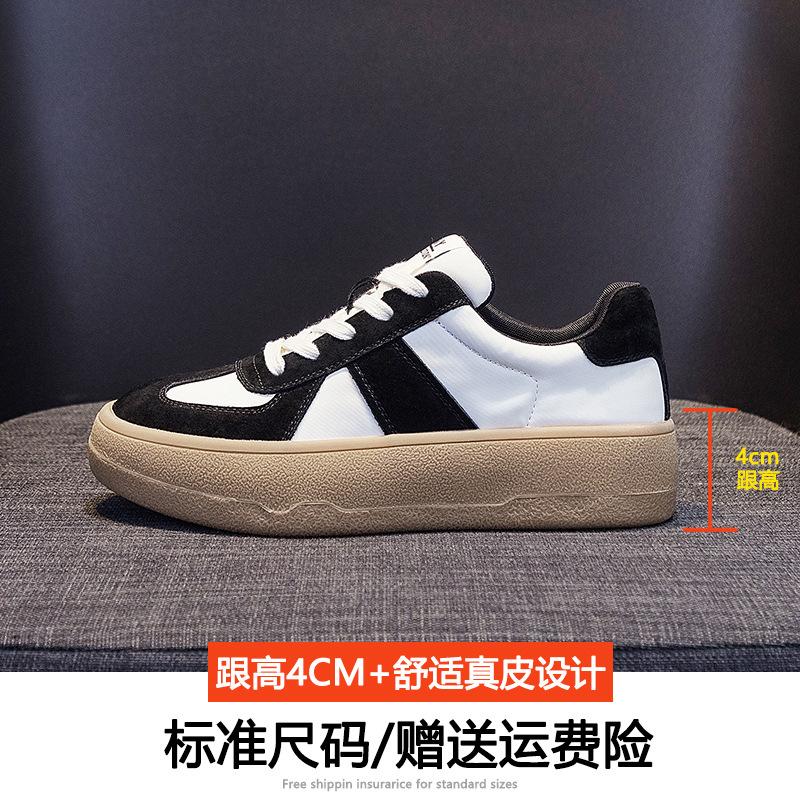 

Leather color matching women s spring new sports and leisure shoes low-top student soft baseplate shoes women 35 чёрный