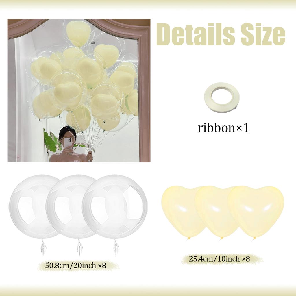 Love Bobo Balloon Set Heart Shaped Latex Balloon Transparent Bobo Balloon Proposal Birthday Shower Wedding Decoration Decoration