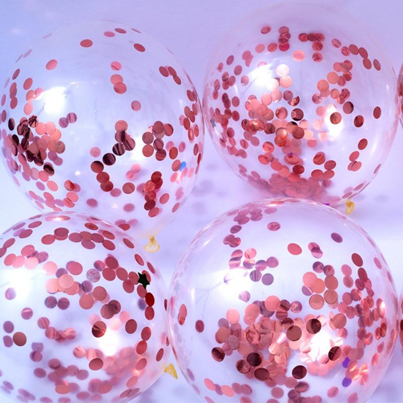 12 Inch Transparent Sequined Balloon Birthday Party Decoration Latex Balloon Internet Celebrity Douyin Decoration Decoration Party Balloon