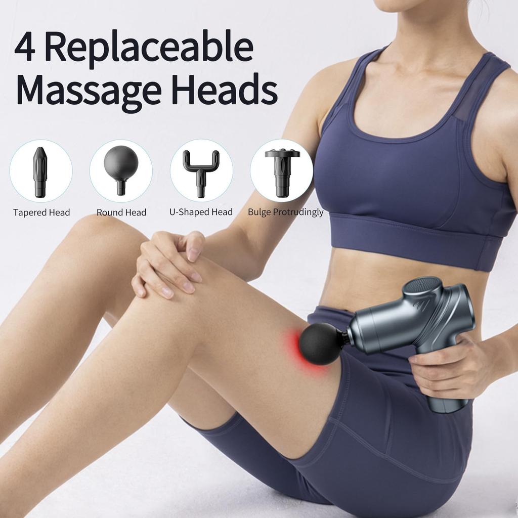 Massage Gun Deep Tissue Silent Motor And Portable Massage Gun With 4 Interchangeable Heads For Deep Muscle Relief And Relaxation Relax Gift