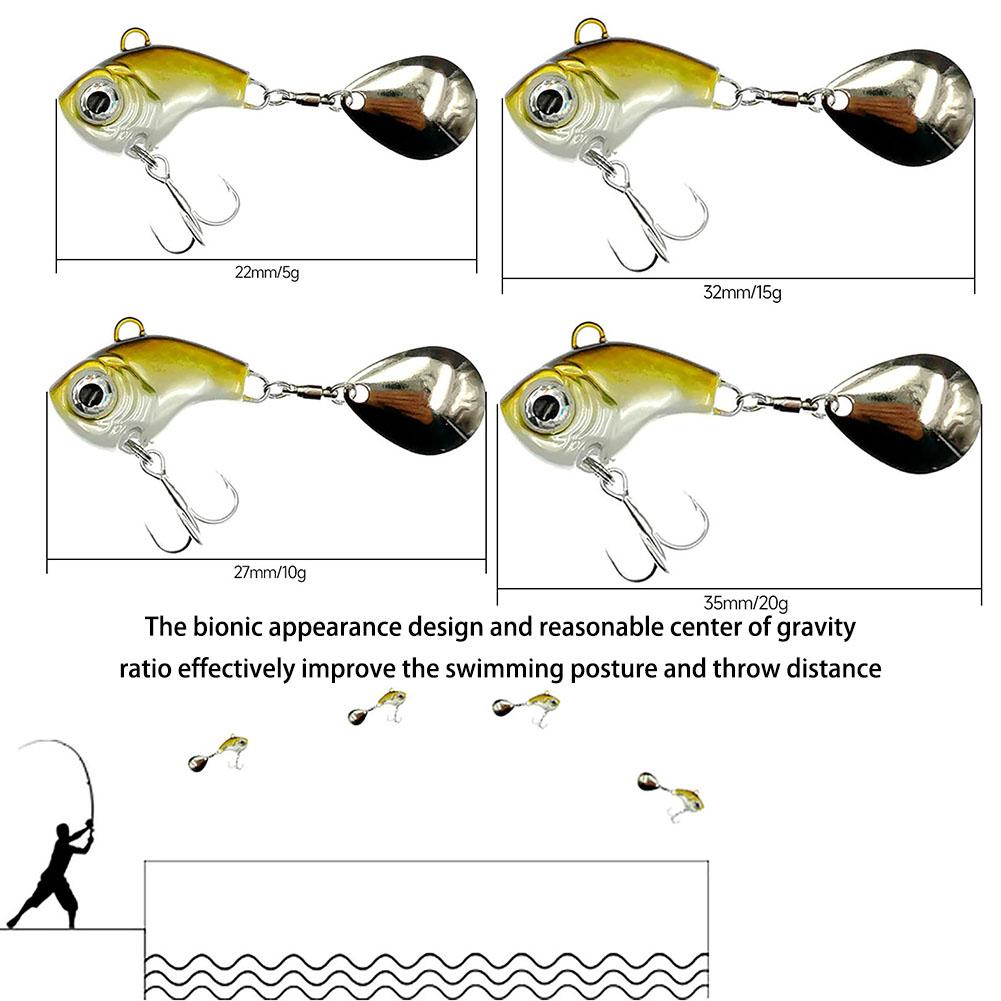 Metal Vib Fishing Lures With Spinner Blade Super Long Casting Fake Baits For Freshwater Saltwater