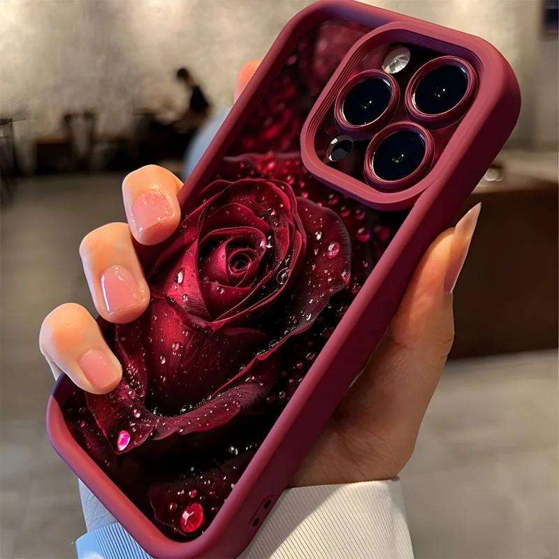 Gorgeous Raindrop Rose Phone Case For Samsung Galaxy A17 A07 A06 A26 A16 A06 A35 A55 A25 A05s A15 A54 A34 A36 A24 5G Back Cover