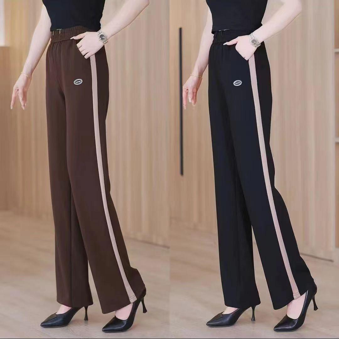 

2025 Summer Plus Size High-Waisted Drawstring Casual Straight-Leg Pants 3XL