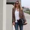 European & American Style Women's Plaid Double-Breasted Suit Jacket - Autumn 2024 Top 5 Colors