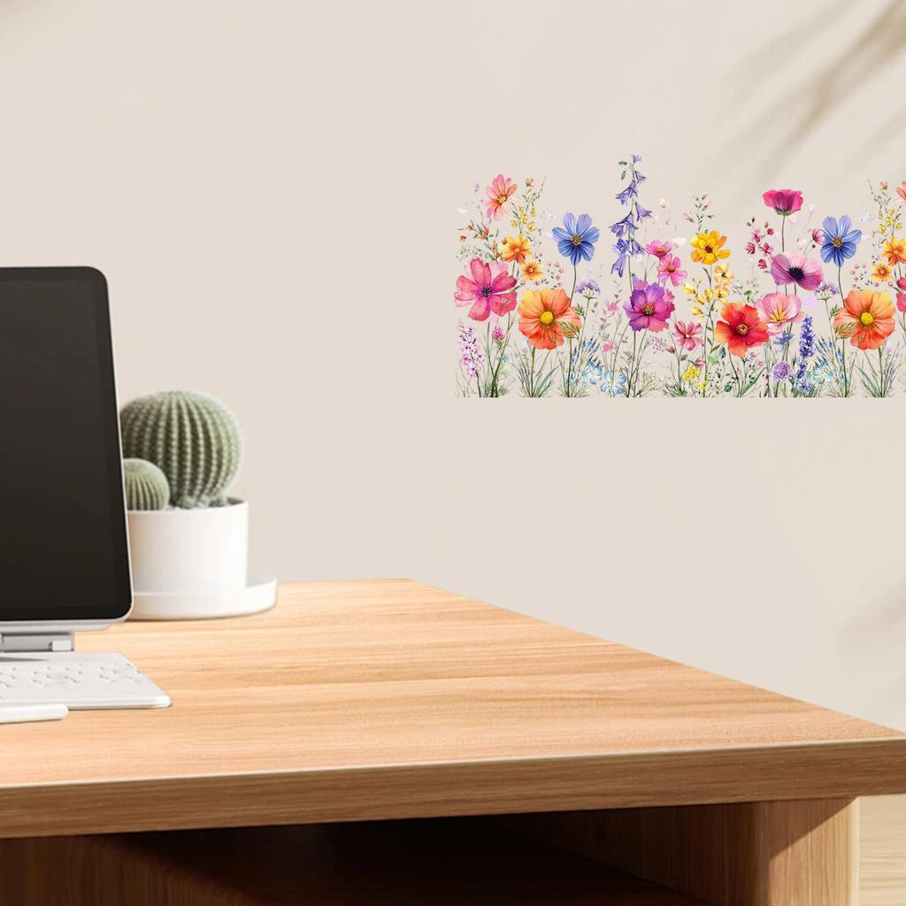 Colorful Flower Decoration Stickers By The Window