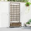 Wooden Trellis Planter Raised Garden Bed With Wheels To Climb And Grow Vegetables Herbs And Flowers Brown