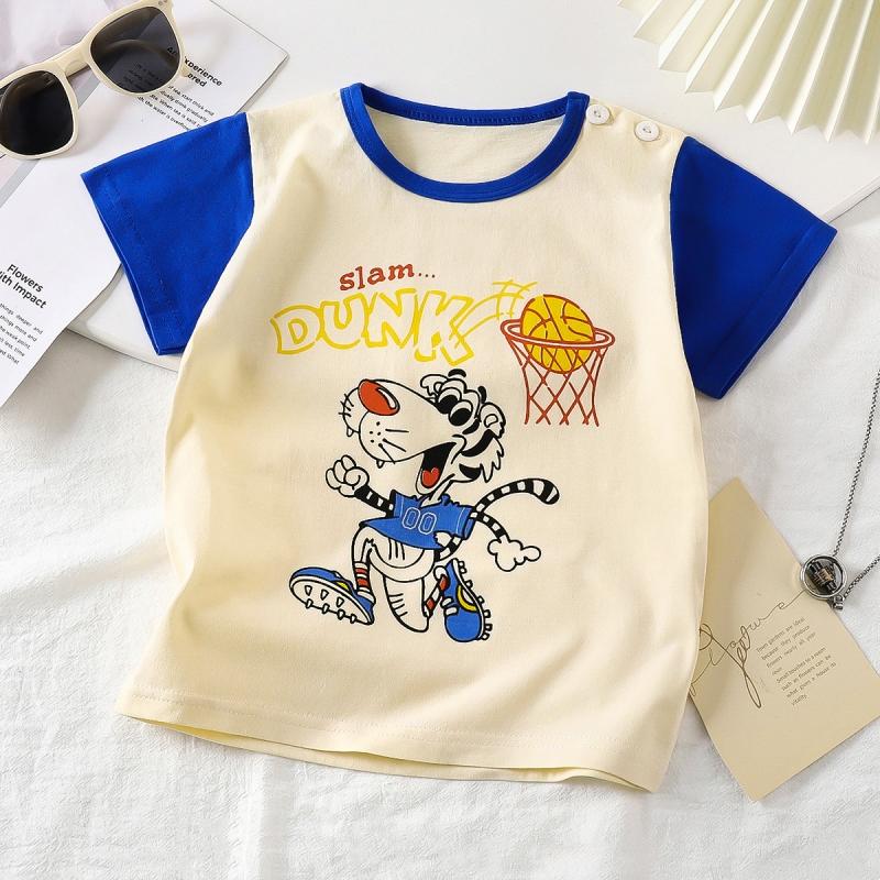 Nuova T-shirt Casual per Bambini Stampa Cartone Animato Carina T-shirt Manica Corta Top Confortevoli Con Pantaloncini Abbigliamento Estivo per Bambini Piccoli