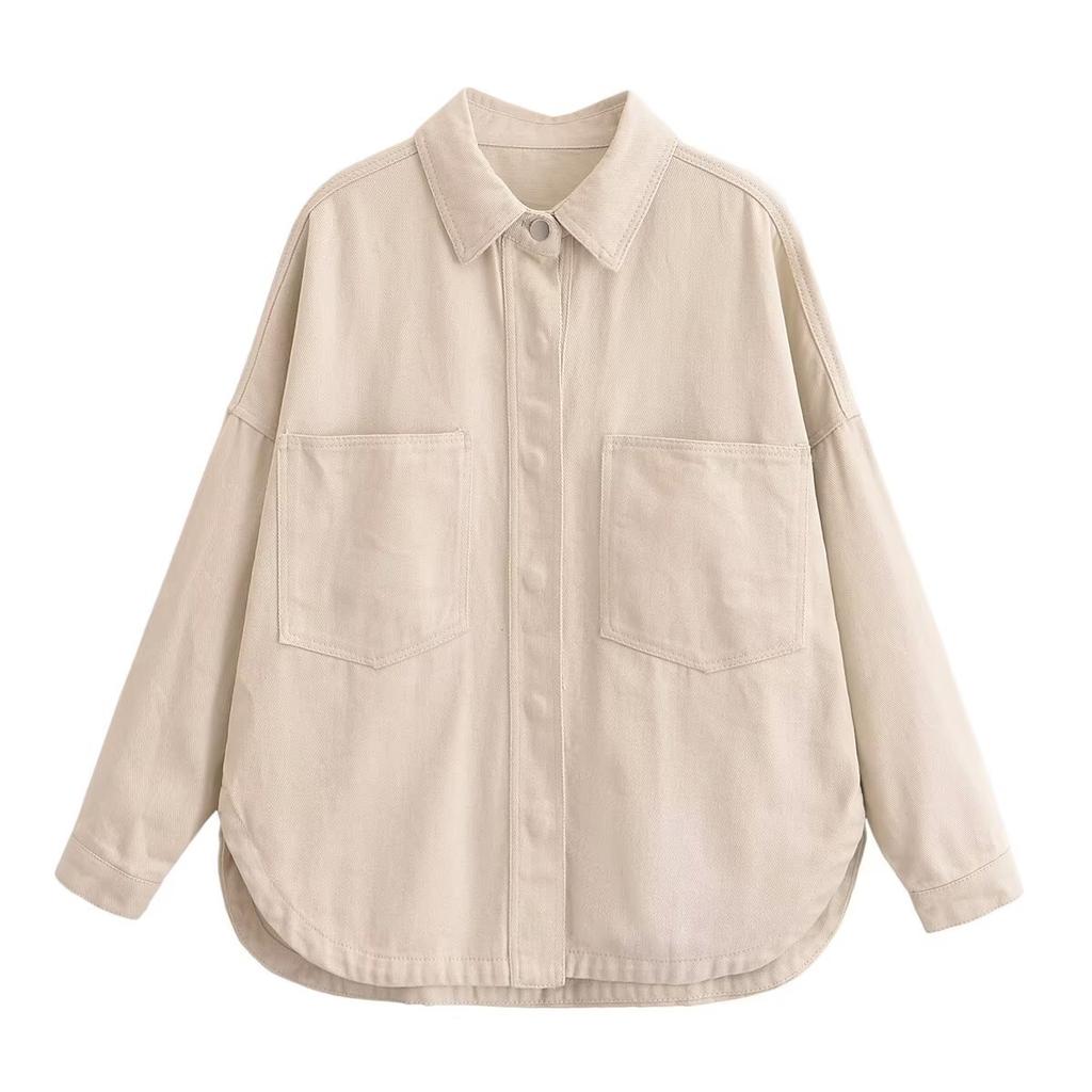 European and American Fashion Women's Clothing Urban Casual Washed Denim Jacket