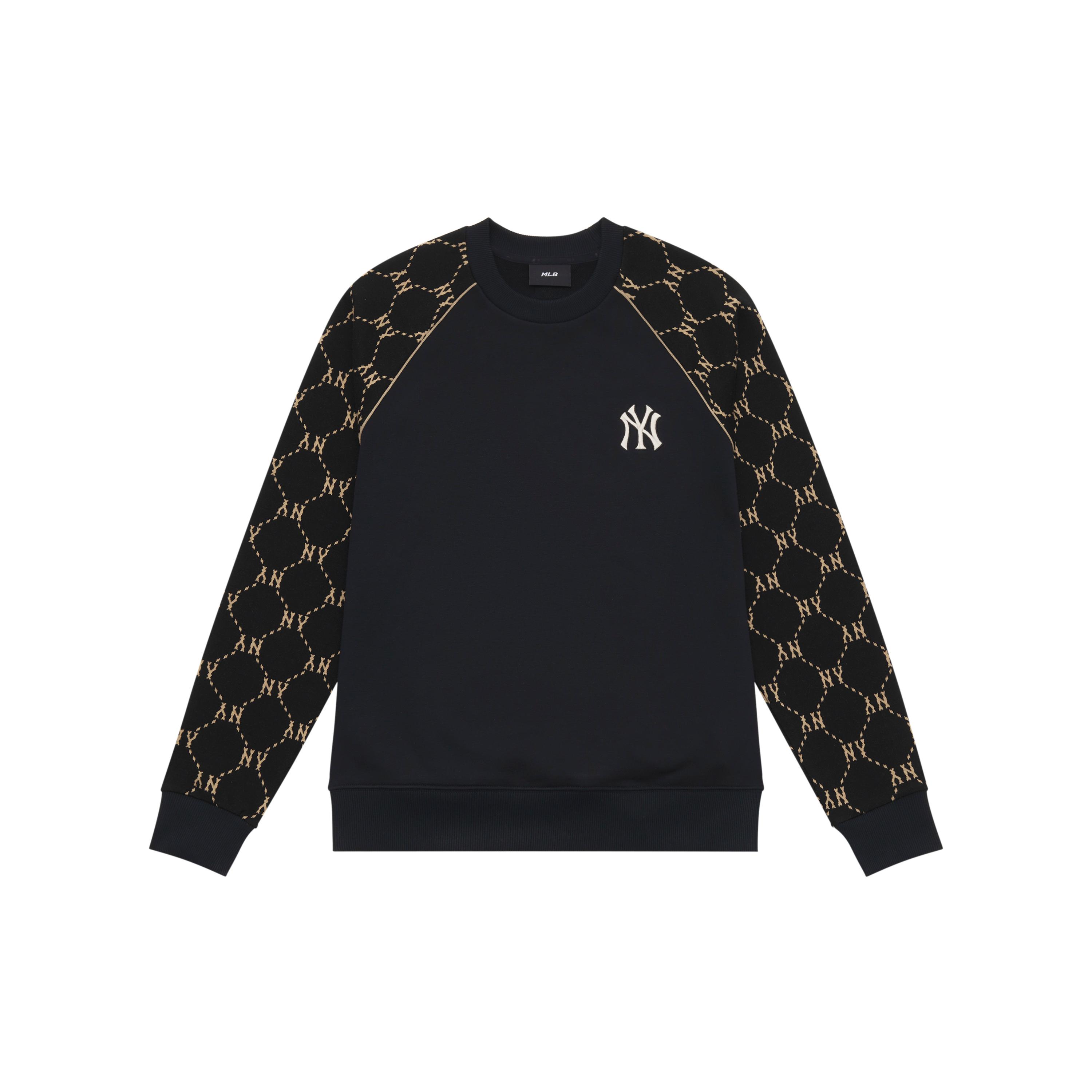 

New MLB MONOGRAM Collection New York Yankees 24FW Crewneck Sweatshirt Unisex Black 3AMTM1244-50BKS M