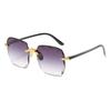 Trend Gradual Change Sunglasses Retro Fashion Glasses Women Ins Two-Color Frameless Square Sunglasses