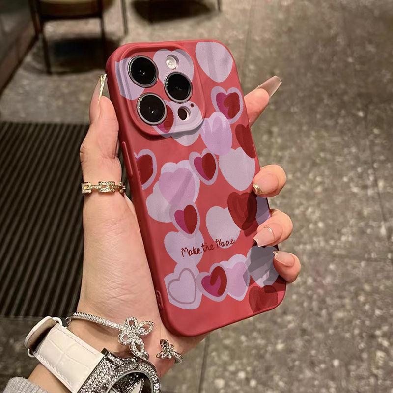 Japan and South Korea full screen love iPhone17promax mobile phone case, suitable for Apple 16promax fold 15 matte