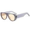  Ins Popular Fashion Pilot Women Sunglasses Retro Tea Blue Shades UV400 Men Trending Wide Legs Sun Glasses