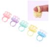 Cat Paw Nail Brush Soft Dense Cute Lightweight Open Ring Nail Brush for Salon Home Use 5pcs