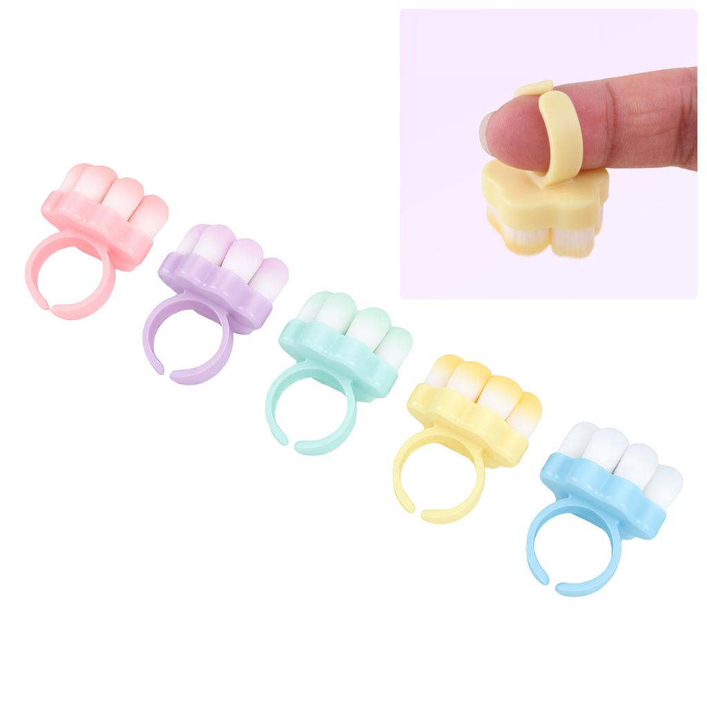 Cat Paw Nail Brush Soft Dense Cute Lightweight Open Ring Nail Brush for Salon Home Use 5pcs