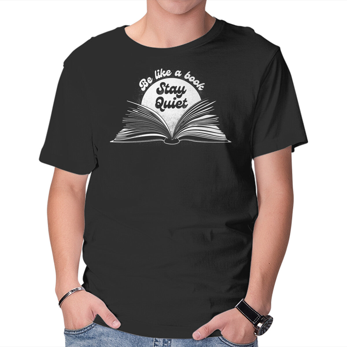 Unisex Crew Neck T-Shirt Be Like A Book Graphic Short Sleeve Casual Tee XL