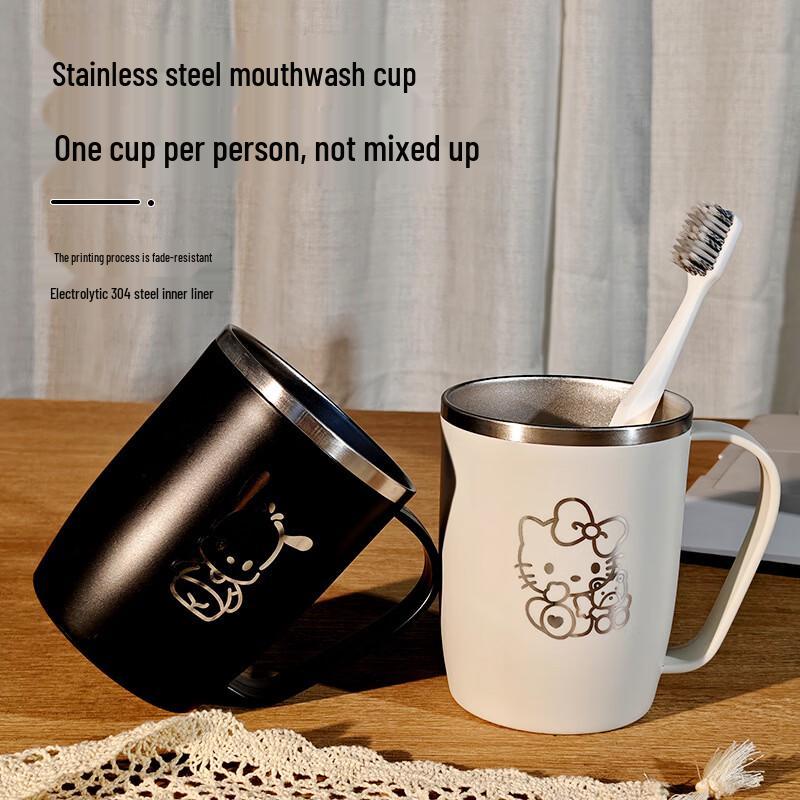 YIXI Stainless Steel Handle Mouthwash Cup Set