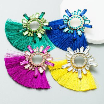 Women's Tassel Earrings Glass Crystal Earrings Personality Long Exaggerated Temperament Earrings