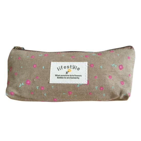 Přenosný barevný květinový vzor na zip Pouzdro na tužku sáček na tužky