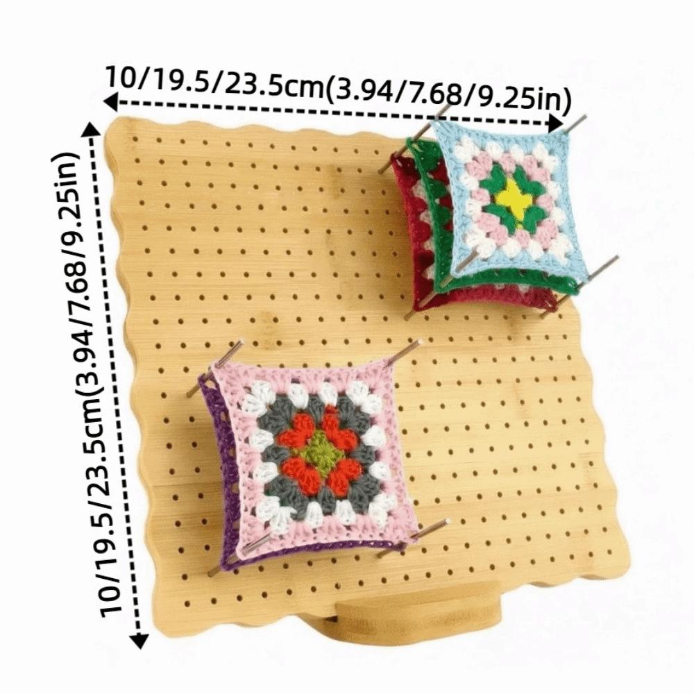 DIY Crochet Blocking Boards Square Reusable Knitting Blocking Mat Wooden with Base and Rod Pins Pottery Clay Base Plug Board