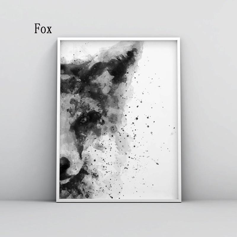 

Акварельная картина с изображением животных на холсте, скандинавский постер и принт, настенная картина в стиле ар-деко для гостиной, декоративная картина 21*30cm No Frame