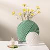 European Ceramic Vase Living Room Decoration Flower Arrangement Vase Desktop Creative Green Leaf Flower Arrangement Ornament