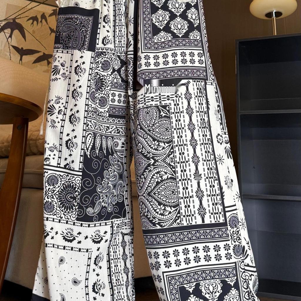 Versatile Summer Wide-Leg Cotton Silk Pants