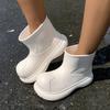 Waterproof Eva Thick Bottom Ankle Boots Women 2025 Winter Chunky Platform Non Slip Rain Boots Cute Round Toe Girl's Water Shoes
