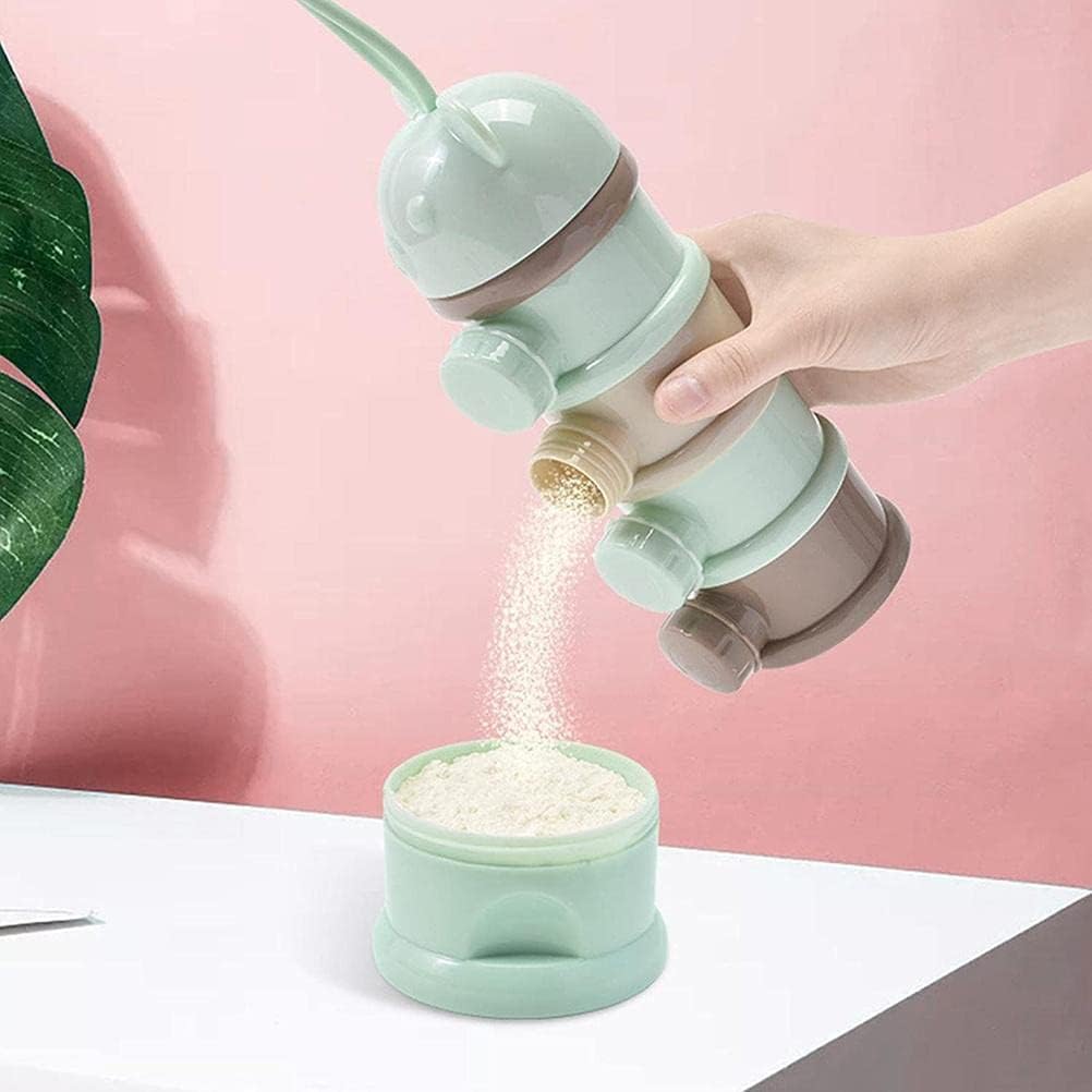 Enfudid Portable Milk Powder Dispensers Pot, 4 Layer Formula Milk Storage Container Portable Food Storage Containers, Food, Snacks, Powder Container