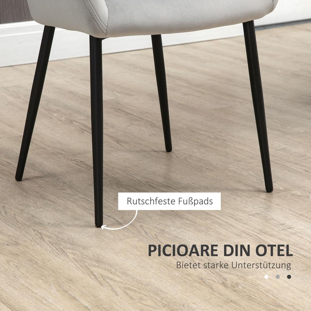 Dining Chair Set, Comfortable, 54x57x80 Cm, Light Grey
