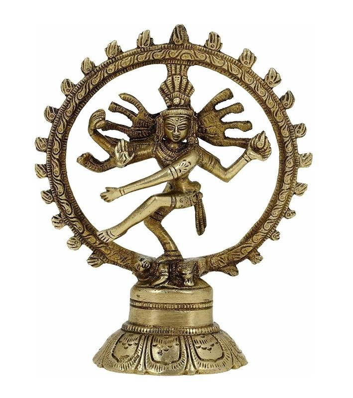

TreegoArt Traditional Natraj Idol in Antique Brass | Natarajar Statue for Home Decor And Spiritual Gifting - Pack Of 1 золотистый
