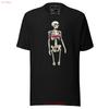 Skeleton Girl Mens T Shirt Vintage Washed Breathable Fashion Soft Slightly Homme Stretched Casual Top For Everyday Wear
