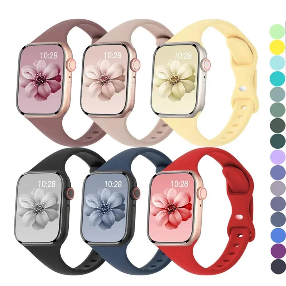 Slim Silicone band For apple watch 11 10 46mm Ultra 3-2 49mm series 9-8-7 41mm 45mm 44mm sport bracelet iwatch 4 6 5 SE 3 Strap