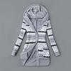 Women's Striped Printed Long Sleeved Autumn Winter Hoodie Button Plush Sweater Cardigan Jacket