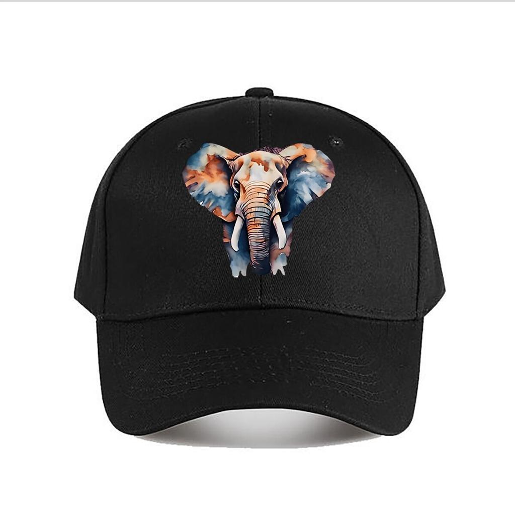 Lebendiges Aquarell-Elefanten-Wandkunst-Dekor Baseballkappe Mode Unisex Sonnenhut Damen Outdoor-Sport Snapback-Kappe