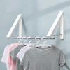 Laundry Hanger Retractable Wall Mounted White Folding Punch Free Installation Clothes Drying Rack