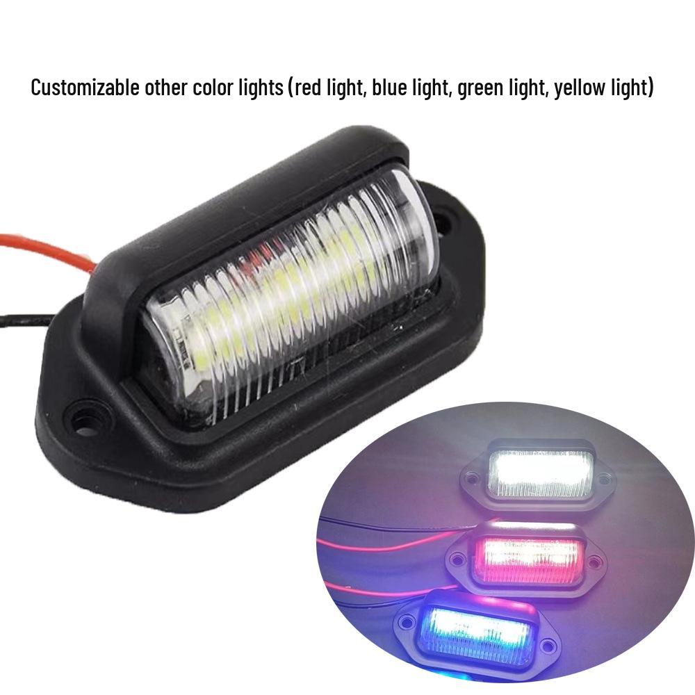 6-LED Waterproof Side Marker Light for Trucks, Trailers, and Buses, Wide Voltage 12V-24V, Suitable for License Plate Lighting.