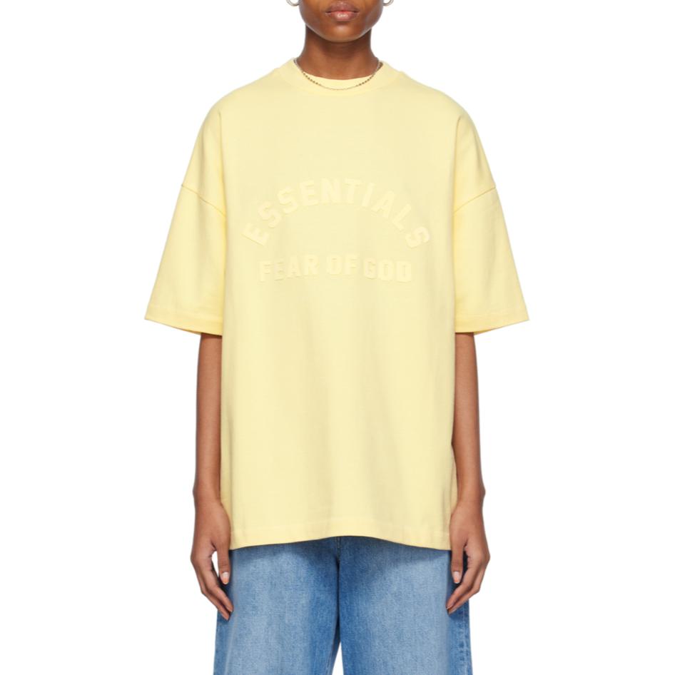 Fear of God Essentials Schweres Jersey-Kurzarm-T-Shirt Garten Gelb Herren Oberteile 125SP242001F