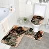 Ghost of Yotei Pattern 3Pcs Bathroom Rug Set, Non Slip Absorbent Bath Mat, Contour Mat & Toilet Lid Cover, Bathroom Decor