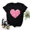 Travel Plane Heart Love Print Women Tshirt Casual Funny T Shirt Girl Top Graphic Fashion Top Clothing Harajuku Sleeve Casual